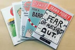 Cover images of Drawn Poorly zines